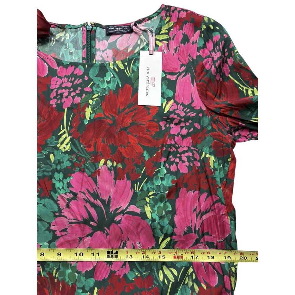 NWT Vineyard Vines Silk Blend Twill Midi Dress • Size L• Brush Floral • $348 - Picture 6 of 11